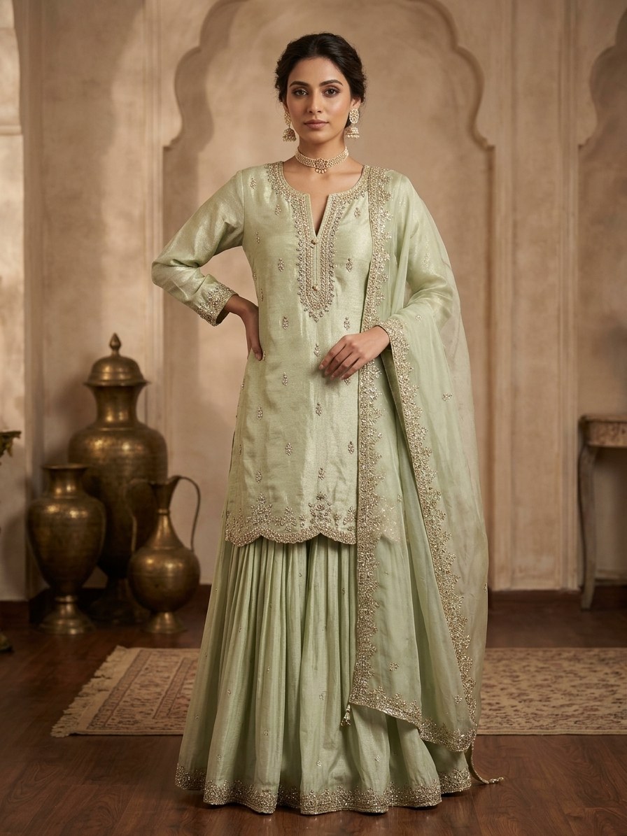 Pista Moti Sharara Set
